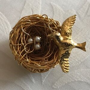 Jeannie Bird in Nest Brooch